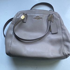 Coach crossbody tan pebbled leather